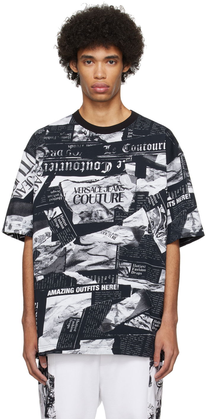 Футболка Versace Jeans Couture Magazine T-Shirt чорний | E76GAH6L0_EJS275