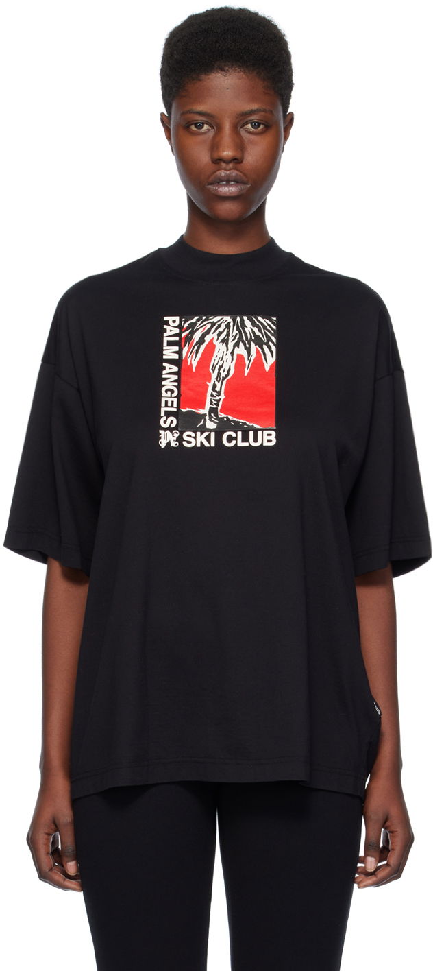 Футболка Palm Angels 'Ski Club' T-Shirt чорний | PWAA017R24JER0021001