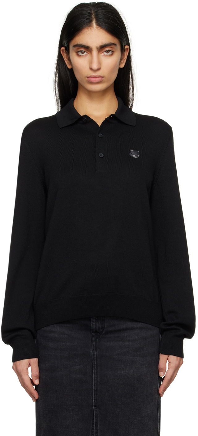 Сорочка поло MAISON KITSUNÉ Bold Fox Polo чорний | MM00211KT1036