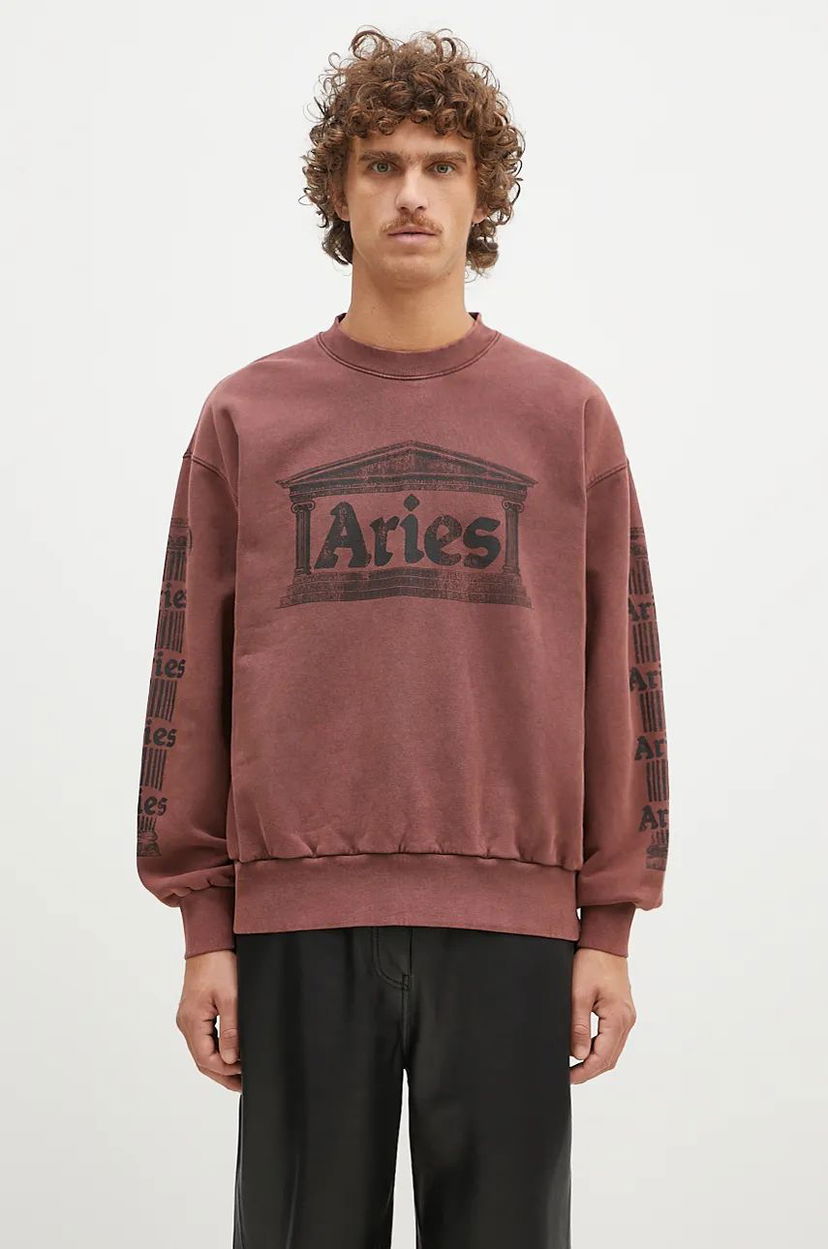 Світшоти Aries Aged Ancient Column Sweatshirt With Print Червоний | AR2003302