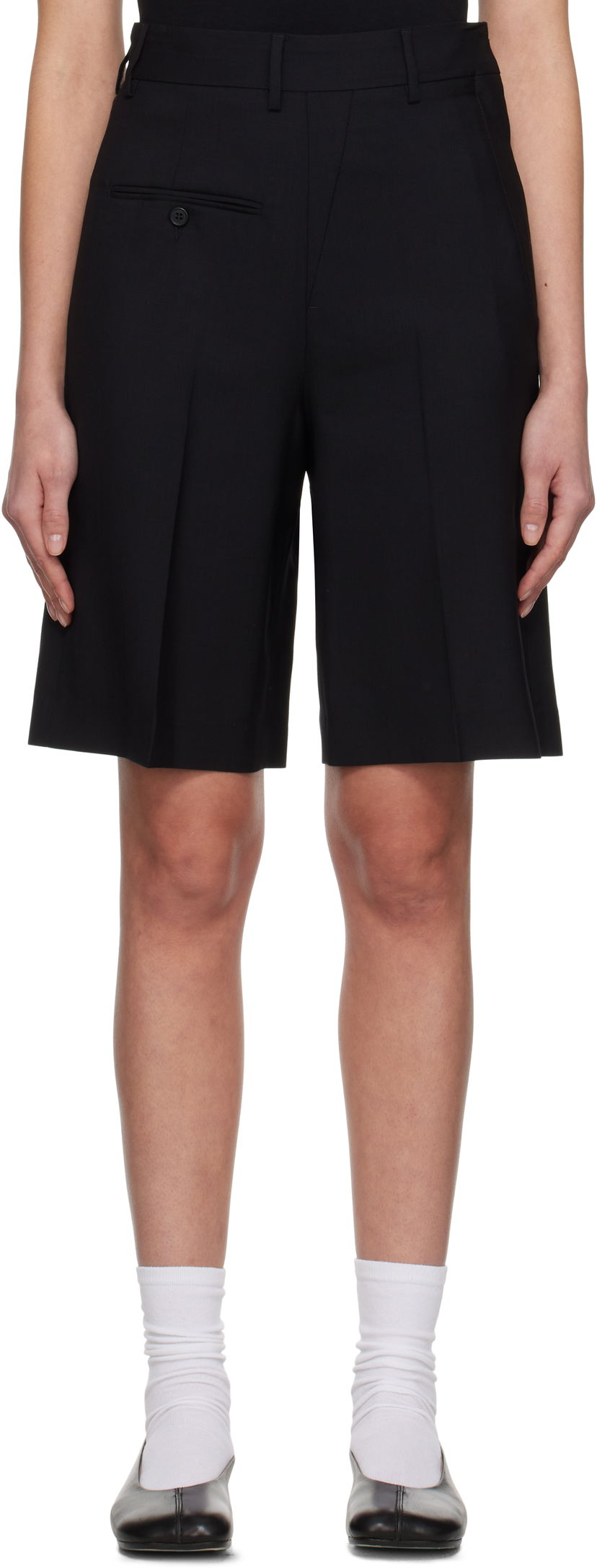 Шорти Maison Margiela MM6 Maison Margiela Tailoring Wool Canvas Shorts чорний | S52MU0125 M35080