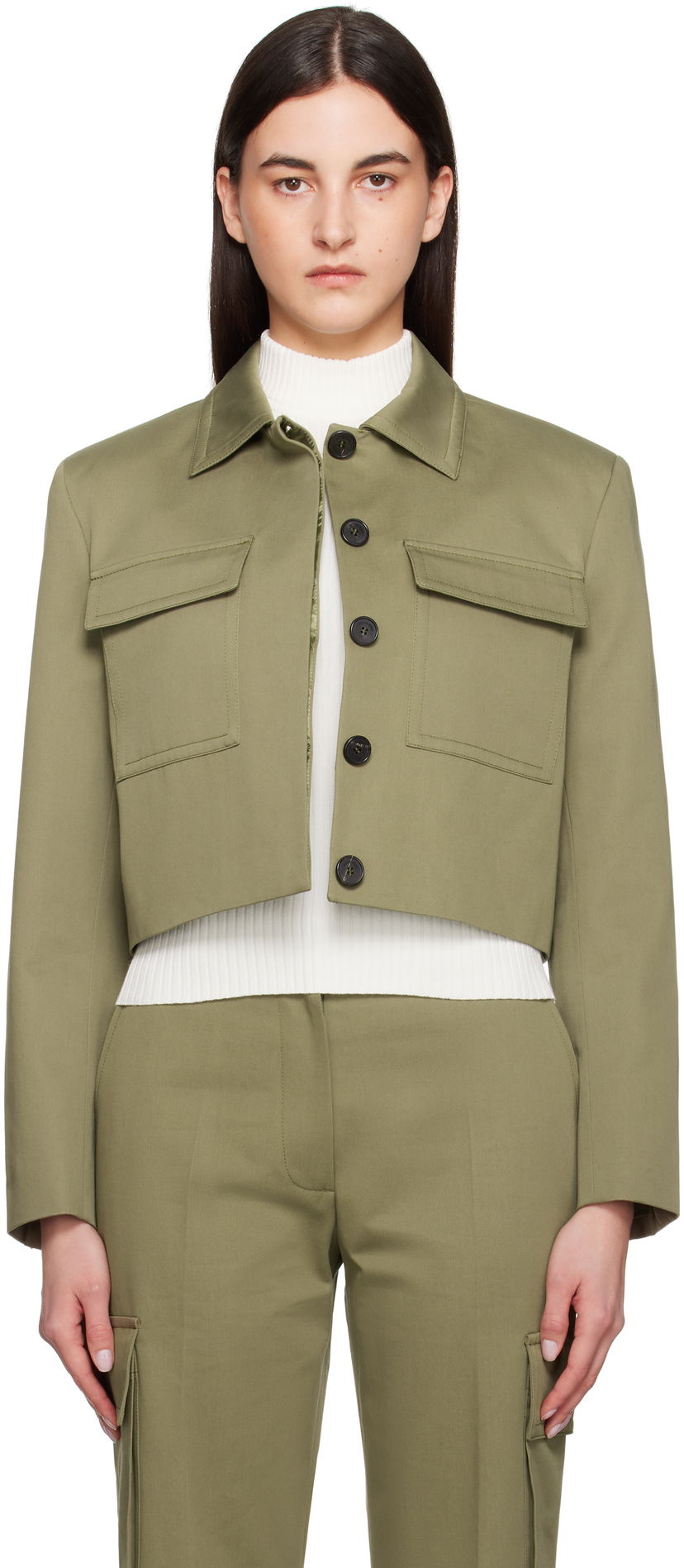 Куртка Anine Bing Anine Bing Dayton Cropped Military Jacket Зелений | A-01-11150-AYG3