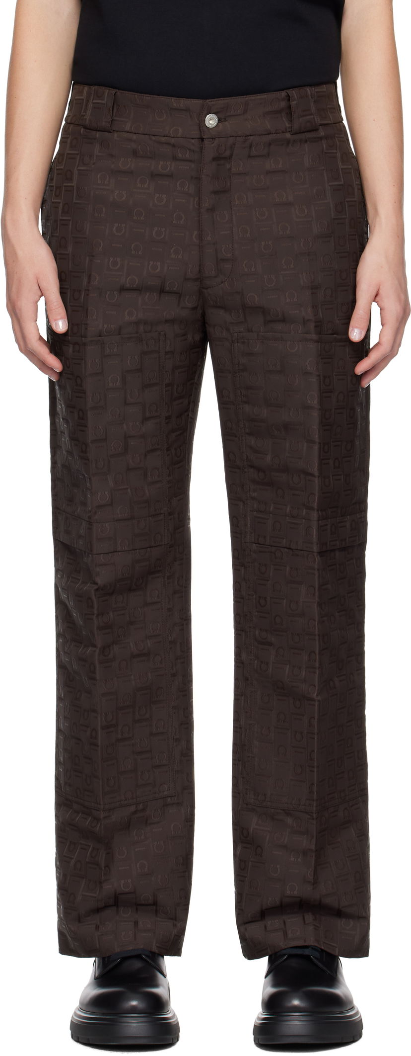 Штани FERRAGAMO Monogram Trousers Коричневий | 777844