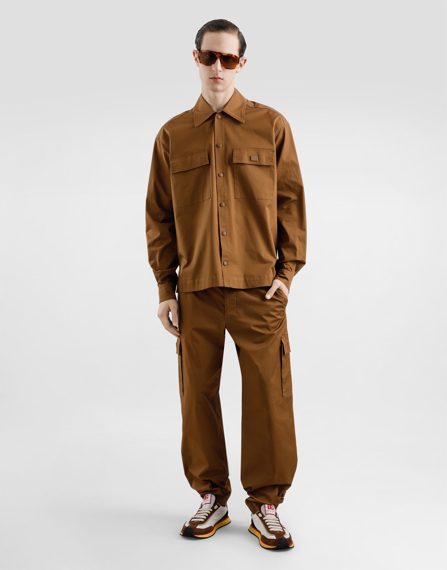 Штани карго Dolce & Gabbana Dolce & Gabbana Cargo Cropped Pants Коричневий | GP0P5TFUFLLM0019, 1