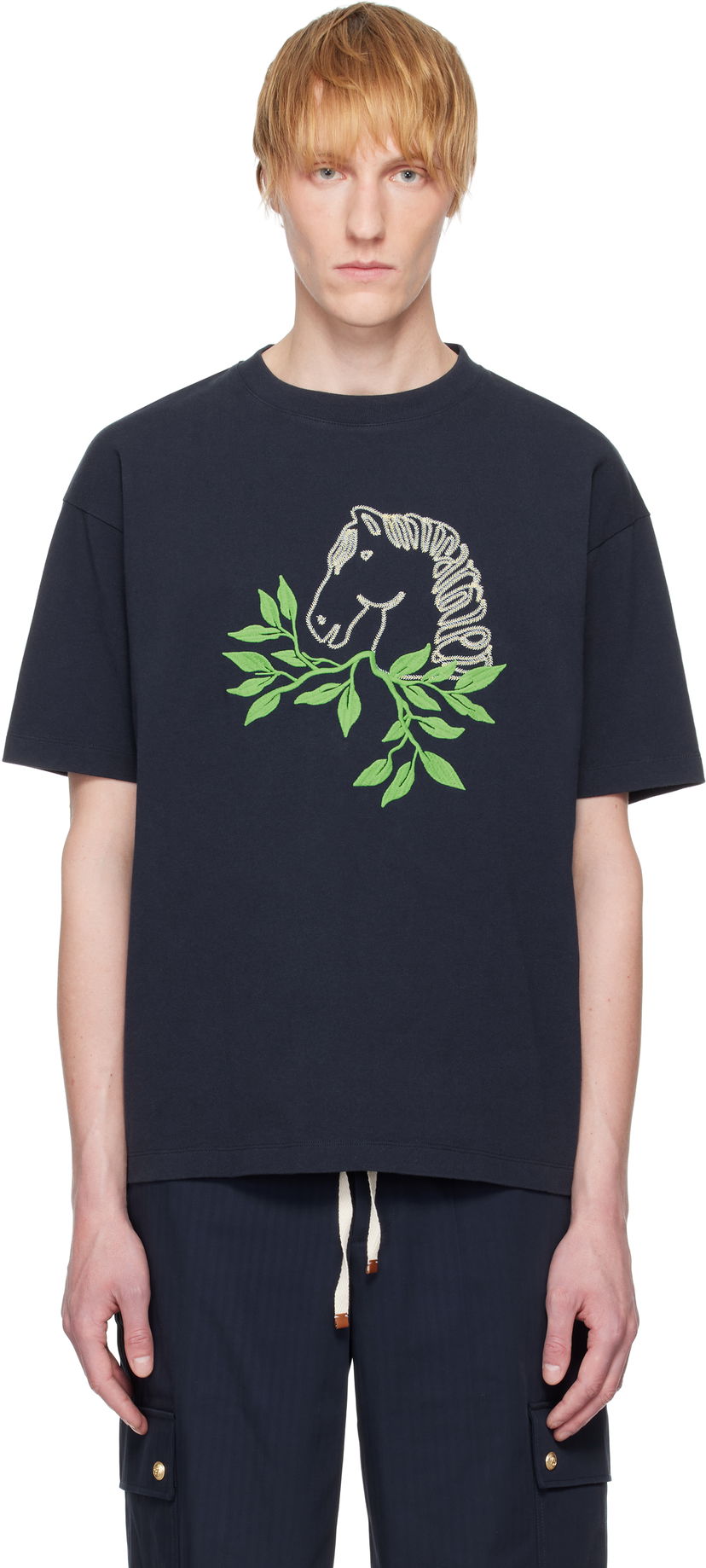Футболка Drôle de Monsieur Drole de Monsieur 'Le T-Shirt Polo' T-Shirt темно-синій | G-TS244-CO134-NY