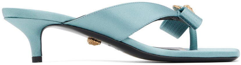 Догляд за взуттям Versace Versace Gianni Ribbon Low Satin Mules Синій | 1013017_1A00619_1V59V