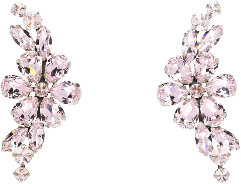 Сережки Simone Rocha Simone Rocha Floral Crystal Half Moon Earrings Рожевий | ERG503 0903