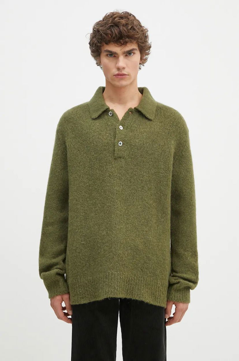 Cветр NORSE PROJECTS Brushed Polo Sweater Зелений | N45.0614.8098