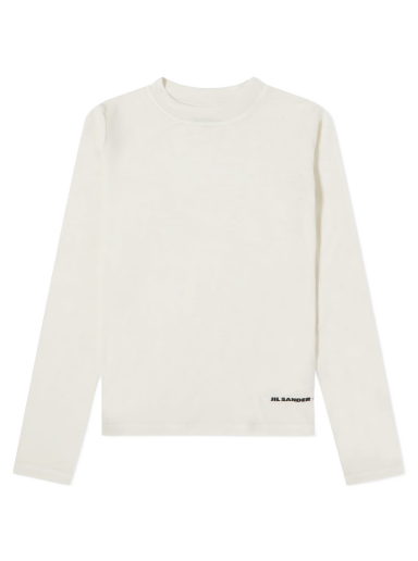 Футболка Jil Sander Long Sleeve Crew Logo Top білий | J40GC0022-J70021-102