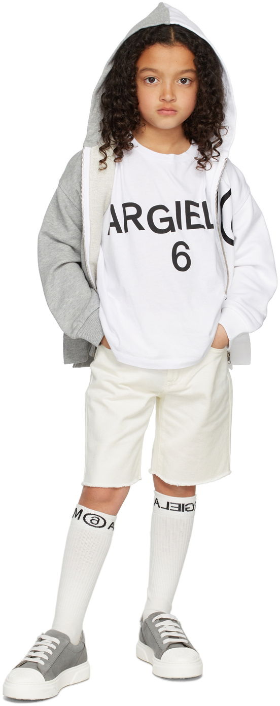 Шорти Maison Margiela MM6 Maison Margiela Kids Logo Denim Shorts Сірий | M60099-MM046