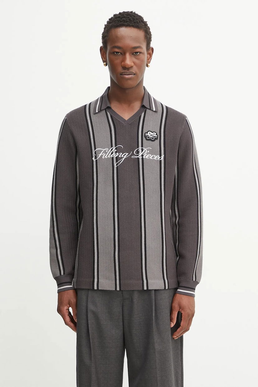 Джерсі Filling Pieces Filling Pieces Knit Football Jersey Сірий | 422574500148