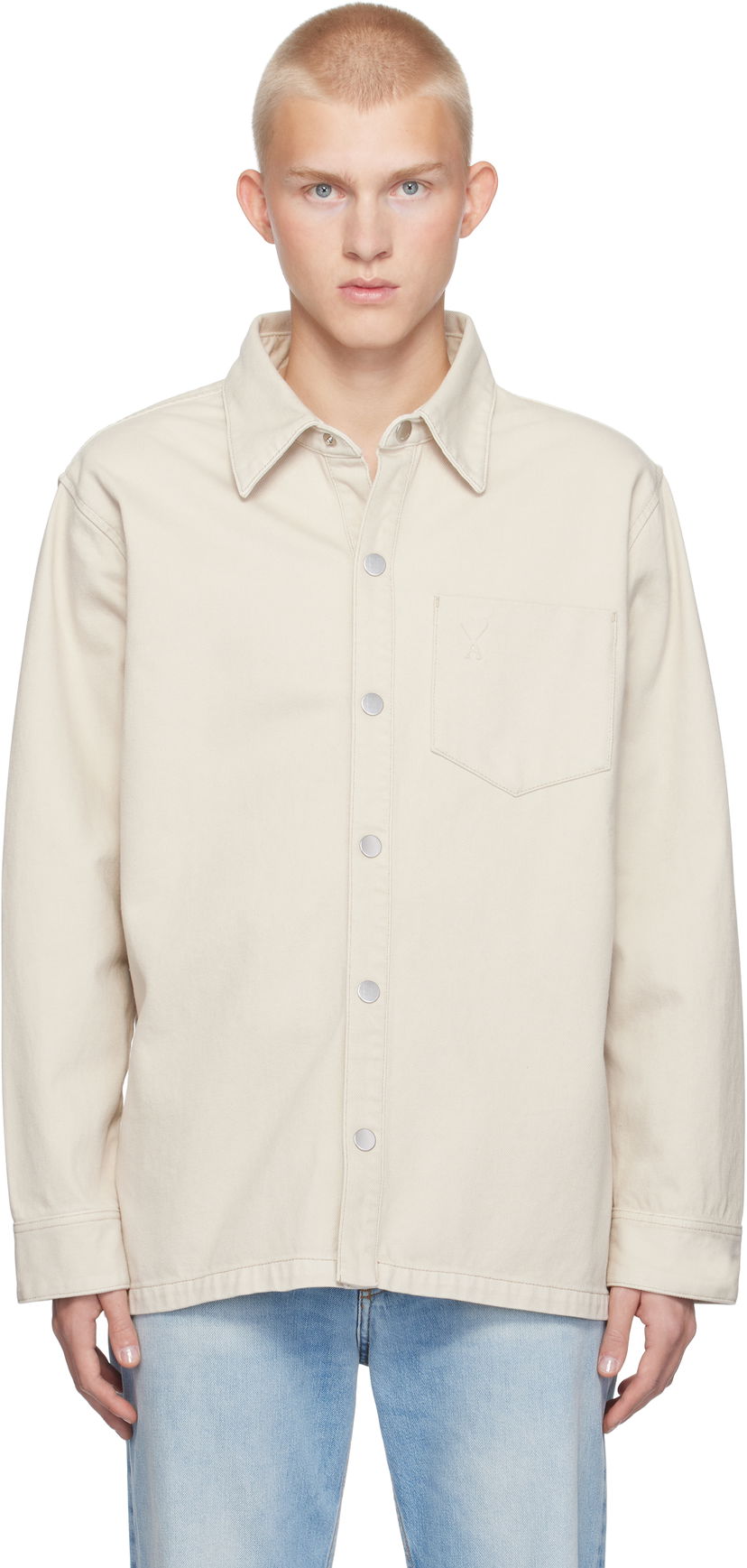 Сорочка AMI Shirt бежевий | UJK261.CO0037