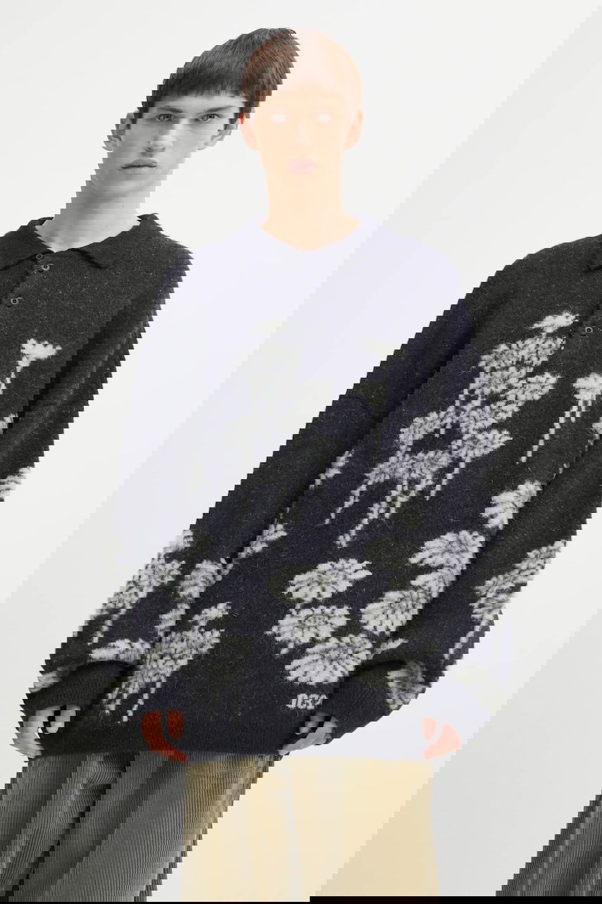 Cветр 032C Melting Daisies Wool Blend Polo Sweater темно-синій | F25.URK.0432.000, 0