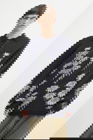 Cветр 032C Melting Daisies Wool Blend Polo Sweater темно-синій | F25.URK.0432.000, 0