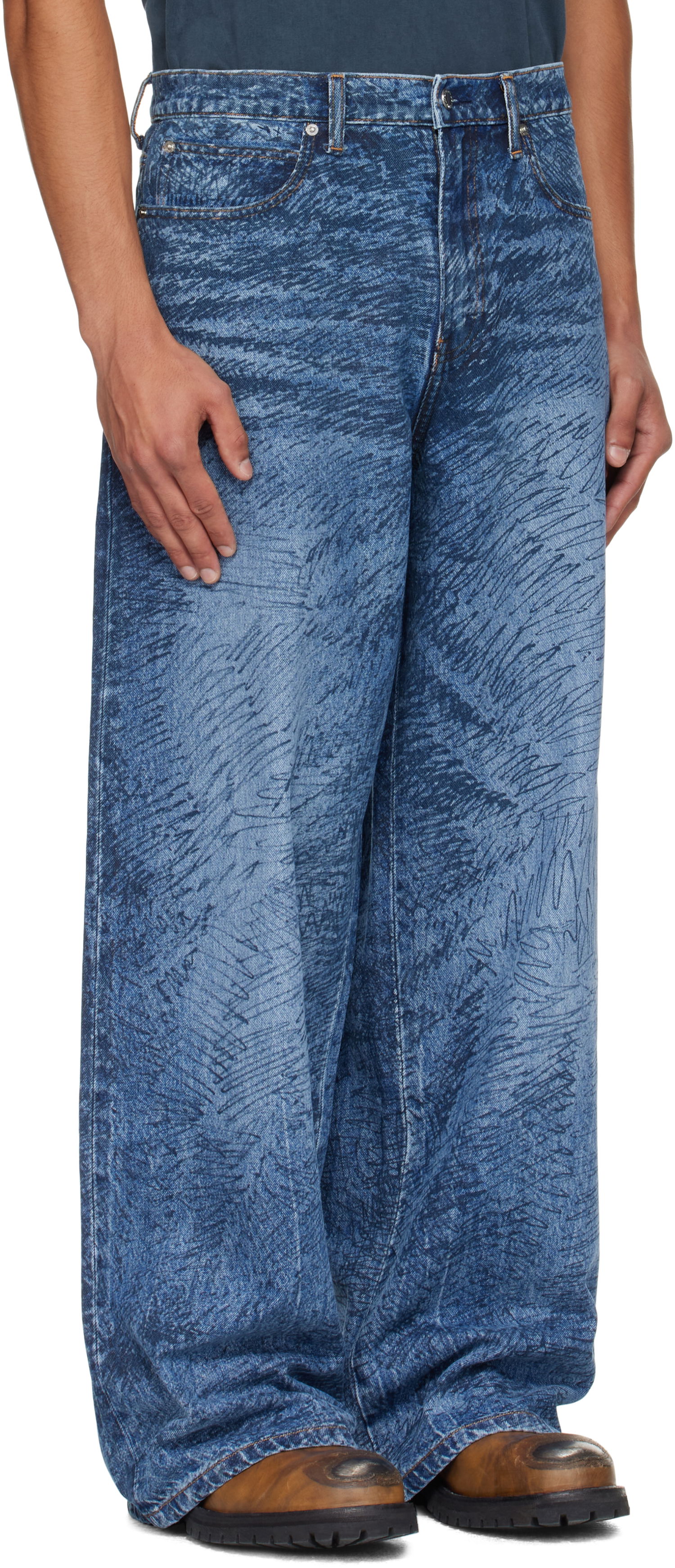 Джинси Alexander Wang Relaxed Graphic Print Jeans Синій | 6DC3254830, 1