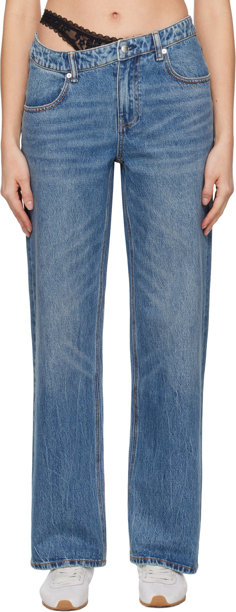 Джинси Alexander Wang Pre-Styled Denim Jeans Синій | 4DC1254612