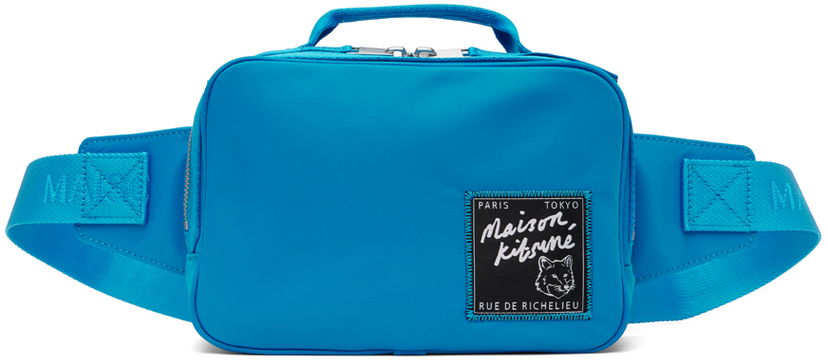 Поясна сумка MAISON KITSUNÉ Maison Kitsuné 'The Traveller' Belt Bag Синій | MM05162WQ1001P451