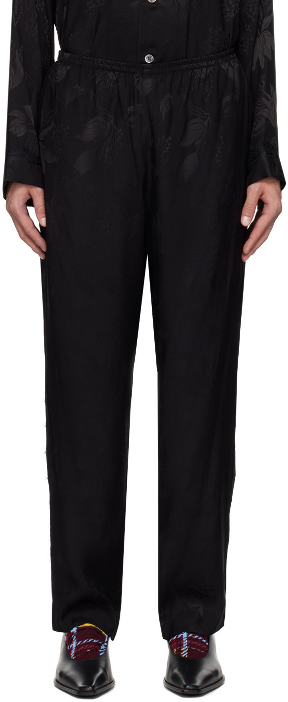 Штани Anna Sui Floral Jacquard Lounge Trousers чорний | M1024I40