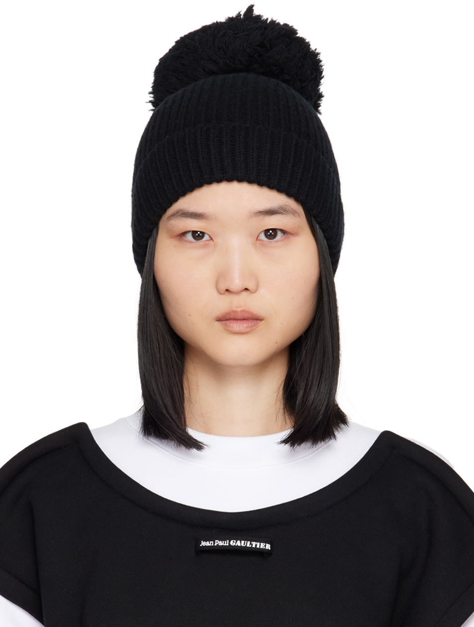 Шапка Jean Paul Gaultier Pompom Beanie чорний | 24/30-U-CC031-M074-00, 0