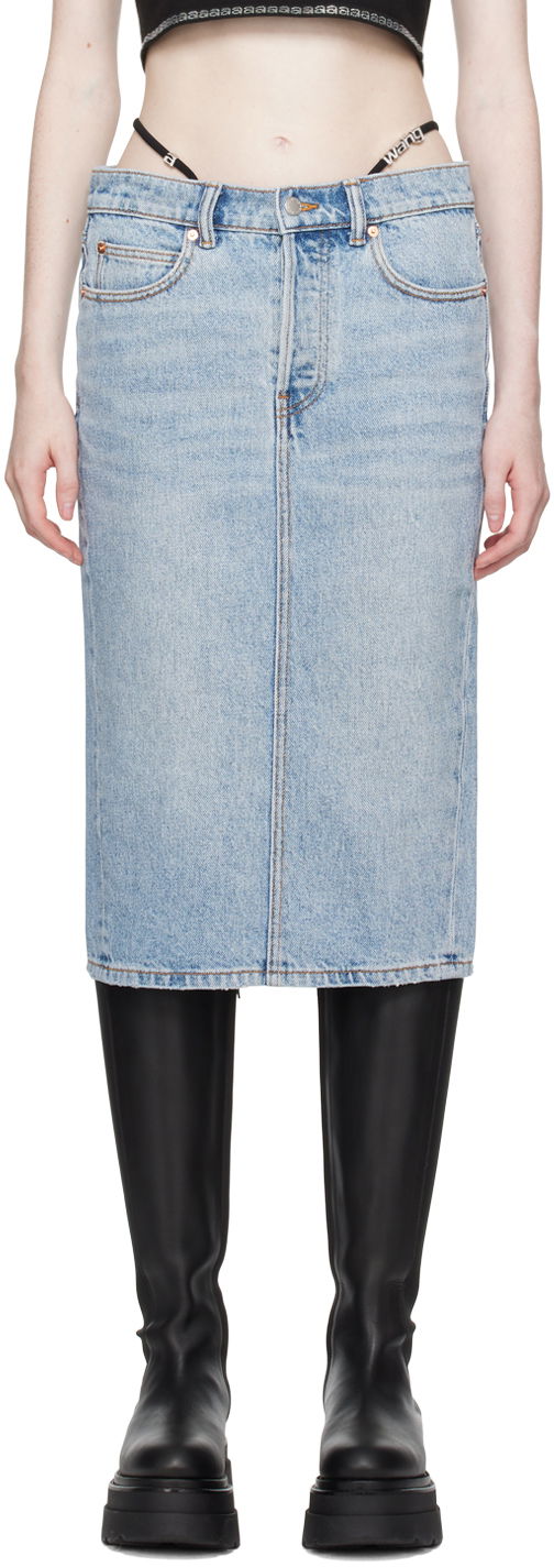 Спідниця Alexander Wang Denim Midi Skirt Синій | 4DC4235235
