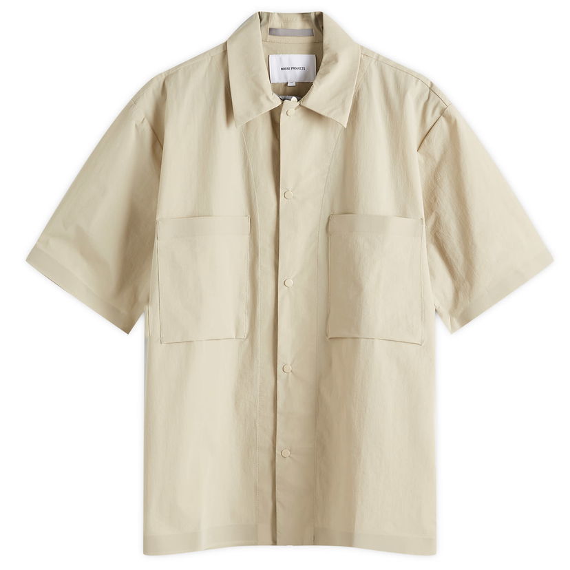 Сорочка NORSE PROJECTS Norse Projects Hermann Travel Light Short Sleeve Shirt, Size Large бежевий | N40-0824-0920