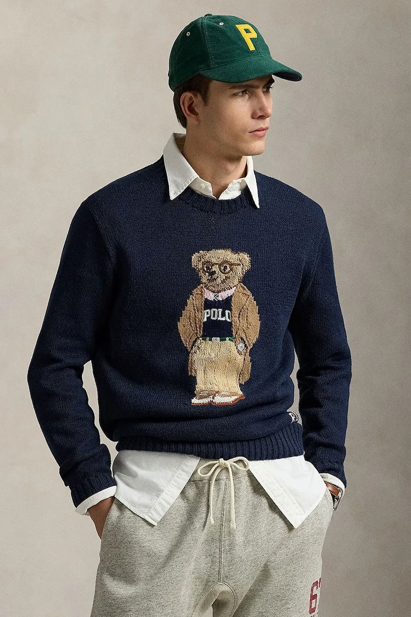 Cветр Polo by Ralph Lauren Polo Ralph Lauren Lscn Long Sleeve Sweater with Bear темно-синій | 710970284