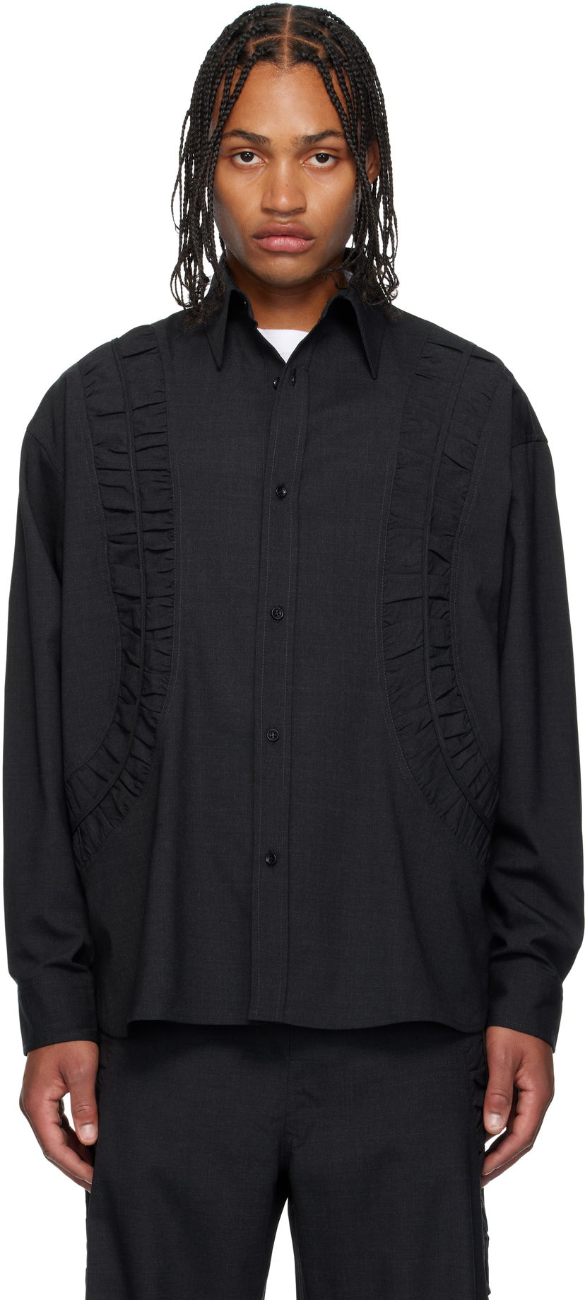 Сорочка sage NATION SAGE NATION Fossil Wool Shirt чорний | S081 Fossil Shirt