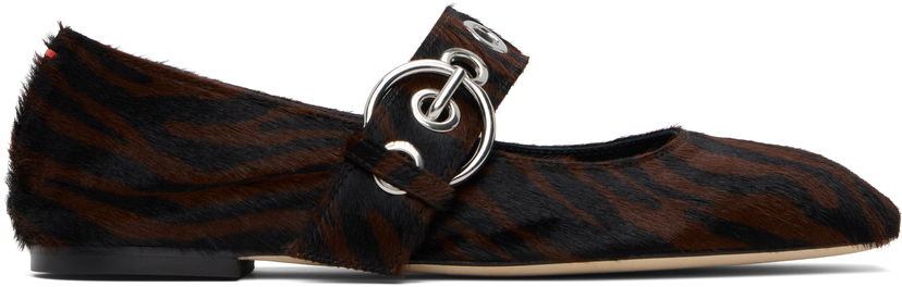 Догляд за взуттям Aeyde Aeyde Uma Eyelet Mary-Jane Ballerina Flats Коричневий | A11-FL-RKLS08FL159-SS25-953-070