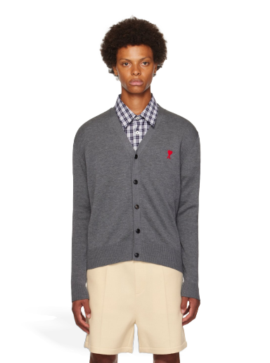 Cветр AMI Cardigan Сірий | BFHKC001.001