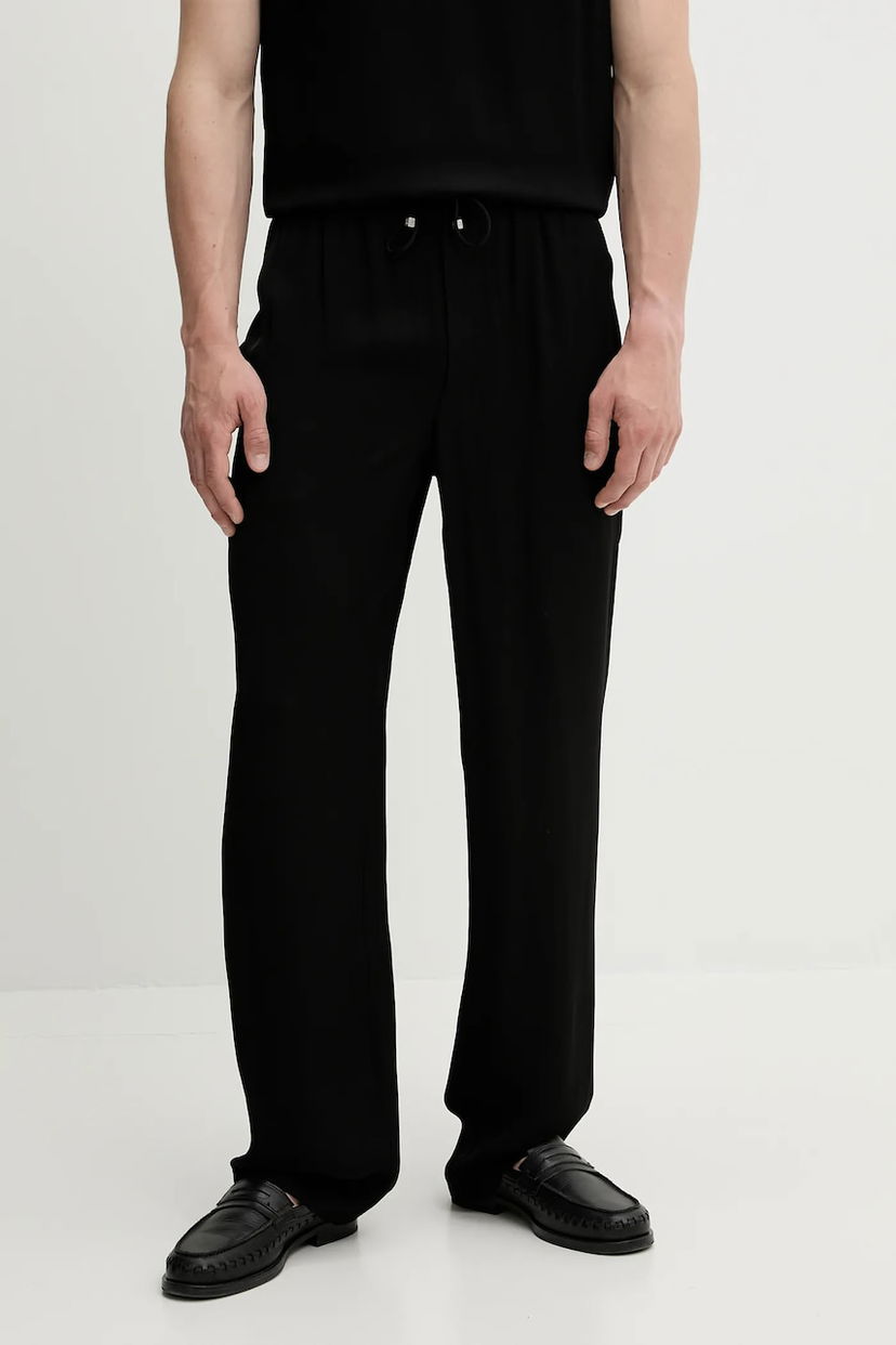 Штани Nanushka Nanushka Demis Drawstring Trousers чорний | NM25SSPA11399