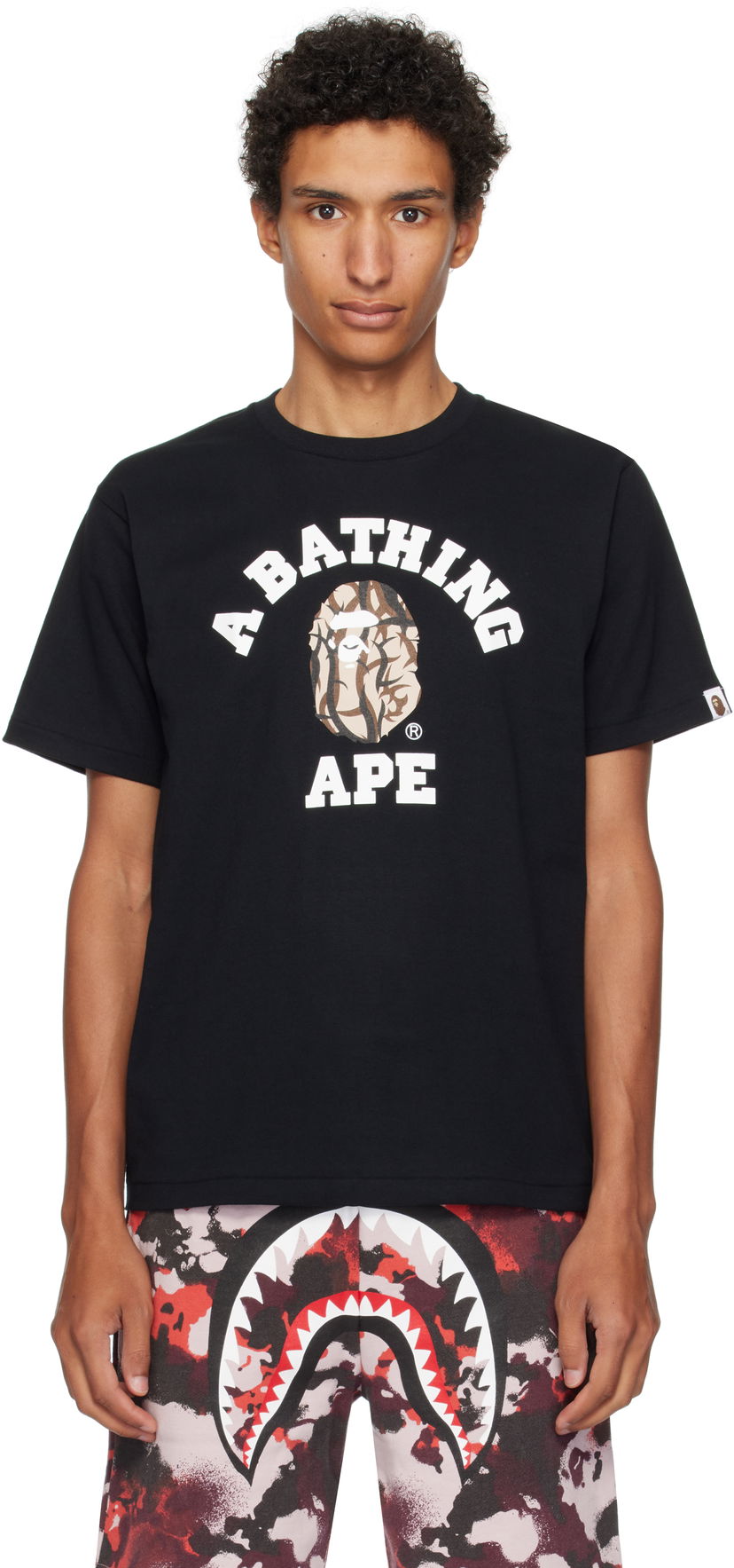 Футболка BAPE A Bathing Ape Trial Camo College T-Shirt чорний | 001TEL301033M