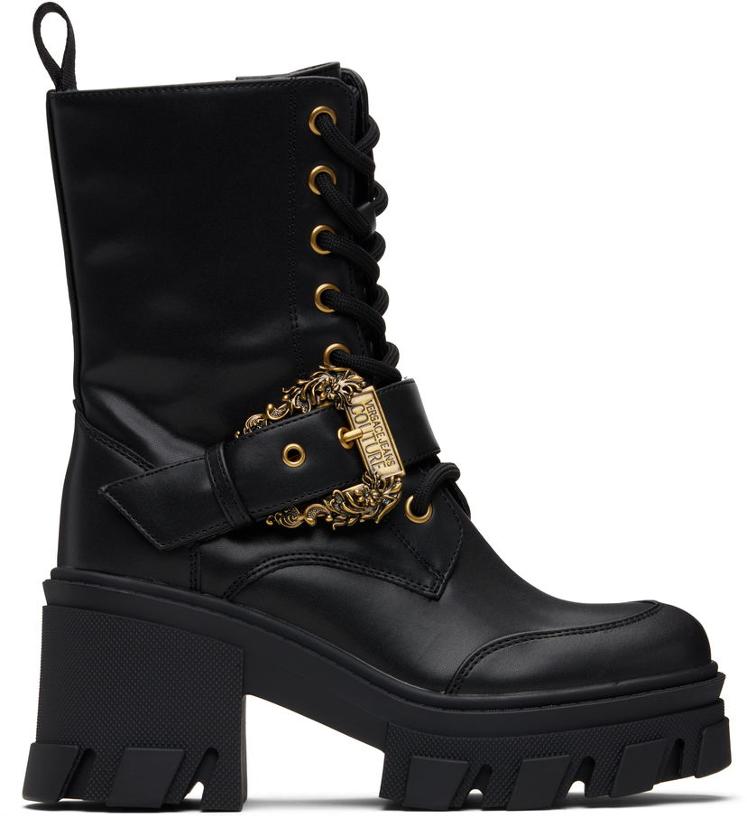 Кросівки та взуття Versace Versace Jeans Couture Baroque Buckle Drew Boots чорний | E79VA3S86_E71570