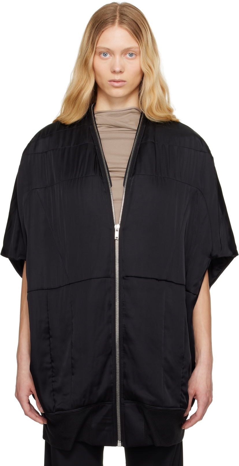 Жилет Rick Owens Rick Owens Hollywood Girdered Bubble Bomber Jacket чорний | RP01E7739 SCH