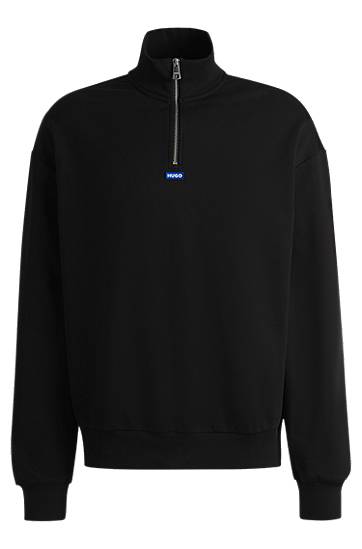 Світшоти BOSS HUGO Cotton-Terry Sweatshirt with Zip Closure and Logo чорний | 50522367