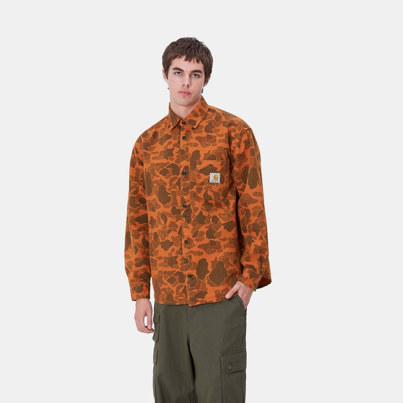 Сорочка Carhartt WIP Duck Camo Long Sleeve Shirt Помаранчевий | I033769_8
