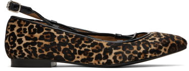 Кросівки та взуття A.P.C. A.P.C. Katie Leopard Print Calf Hair Ballerina Flats Коричневий | PXBUM-F53309, 0