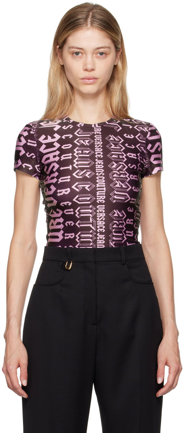 Футболка Versace Jeans Couture Purple Logomania T-Shirt Фіолетовий | E77HAH6A2_EJS406