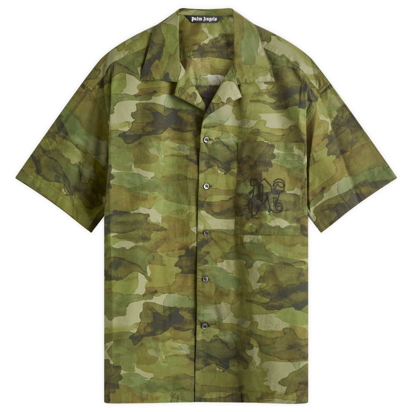 Сорочка Palm Angels Camo Military Shirt Зелений | PMGG007F24FAB0055610