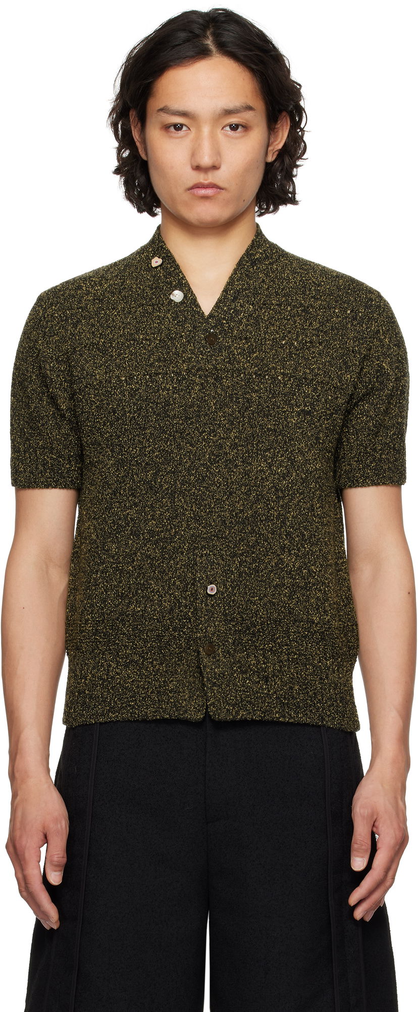 Cветр ADER ERROR ADER error 0502 Short Sleeve Knit Polo чорний | BO01SSKT0502BK