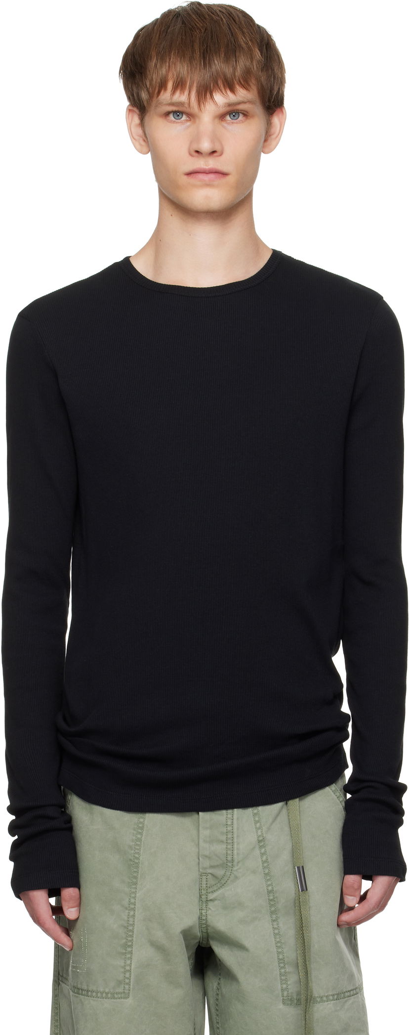 Футболка Ann Demeulemeester Ann Demeulemeester Greg Thermal Long Sleeve T-Shirt чорний | B0011646-FA659-099