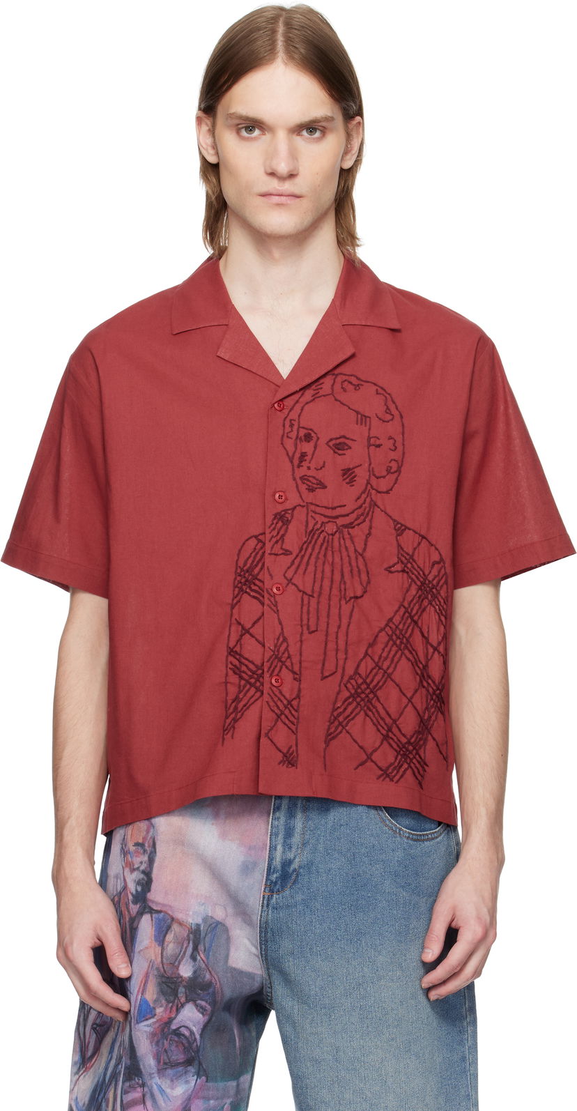 Сорочка KidSuper KidSuper Hand Stitched Shirt Червоний | SS25-SST-05