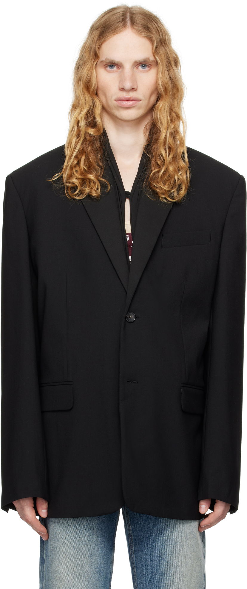 Куртка Y/PROJECT Draped Lapel Blazer чорний | 201BL008