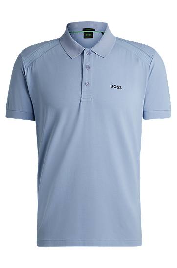 Сорочка поло BOSS Stretch Cotton Polo Shirt with Tape Inserts Синій | 50519855