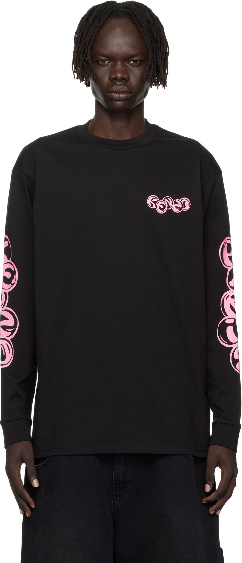 Футболка KENZO Kenzo Paris 'KENZO Pachinko' Relax Fit Long Sleeve Tee чорний | FF65TL3524SG