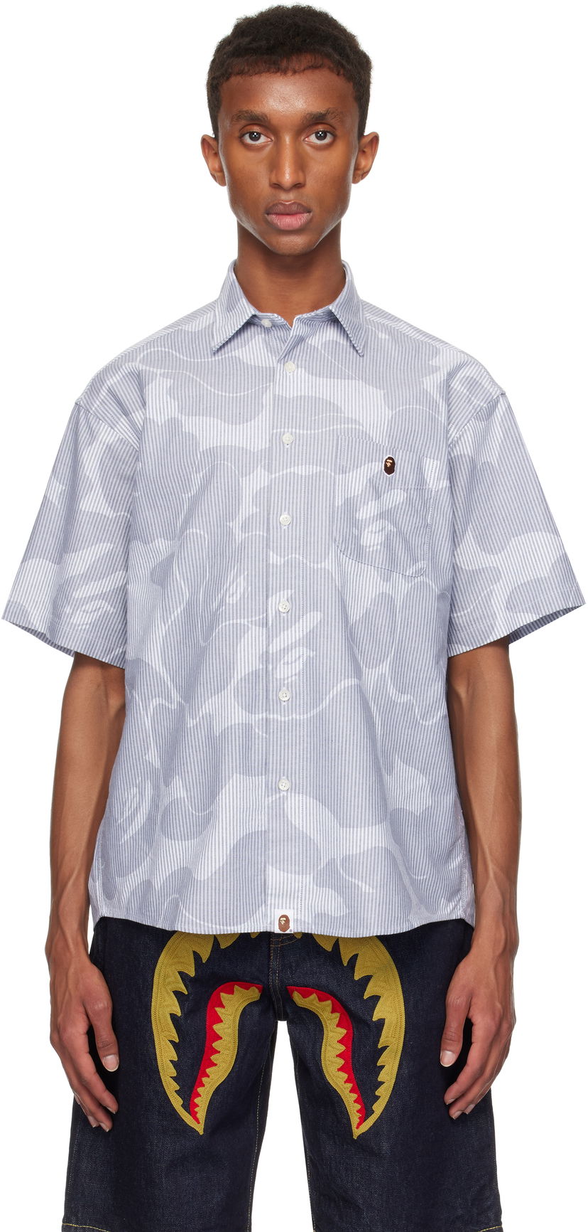 Сорочка BAPE Relaxed Fit Shirt Сірий | 001SRK801003M