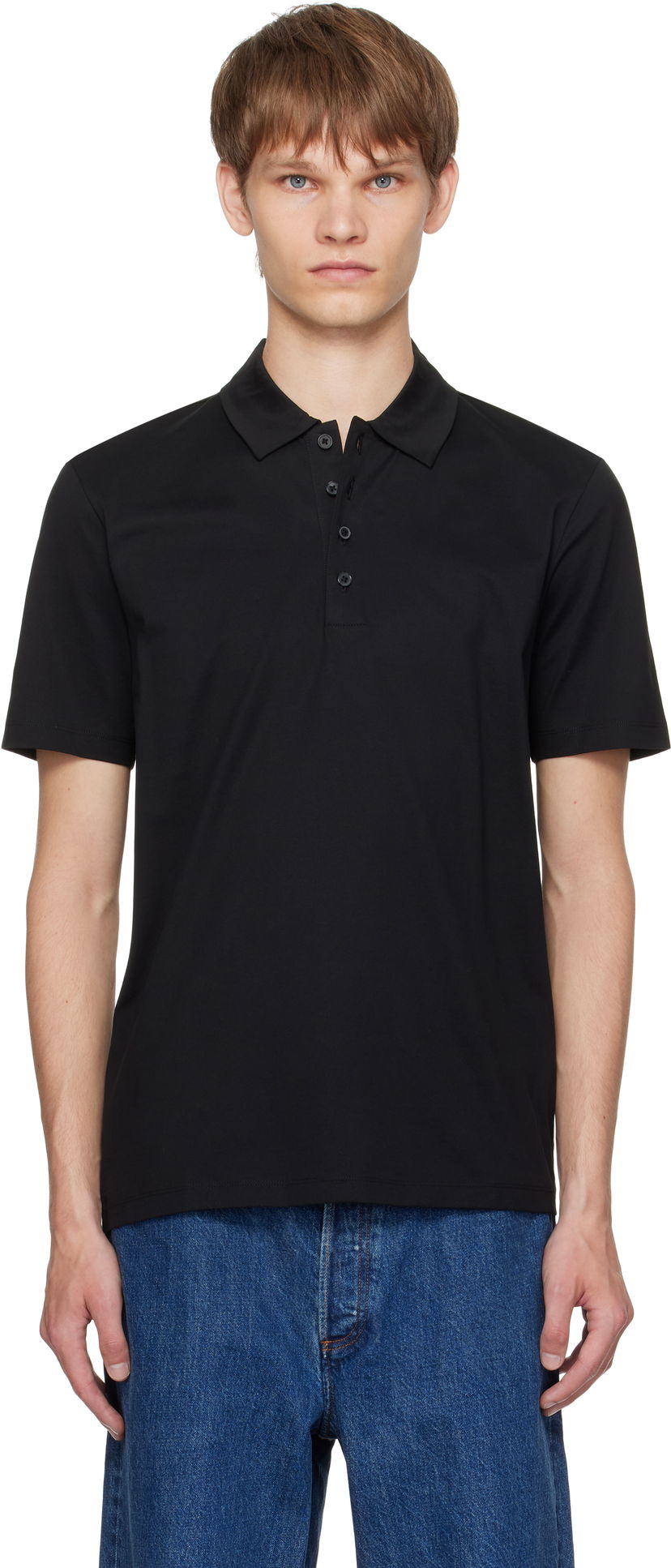 Сорочка поло BOSS Hugo Slim-Fit Mercerized Cotton Polo чорний | 50544276