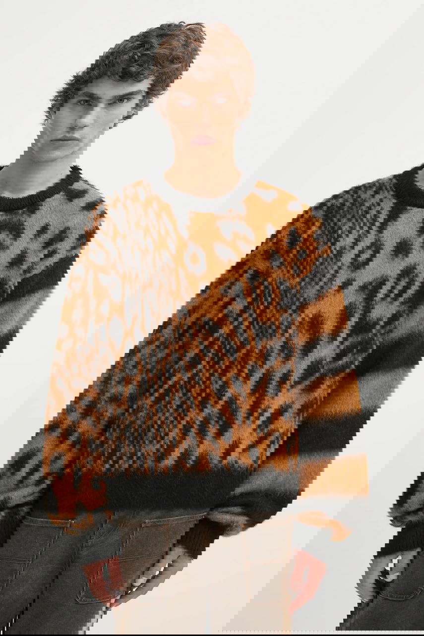 Cветр Aries Aries Brushed Leopard Sweater Коричневий | AR2004204, 0