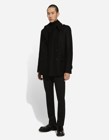 Пальто Dolce & Gabbana Dolce & Gabbana Double-breasted Wool-blend Pea Coat чорний | G046UTHUMT8N0000, 1