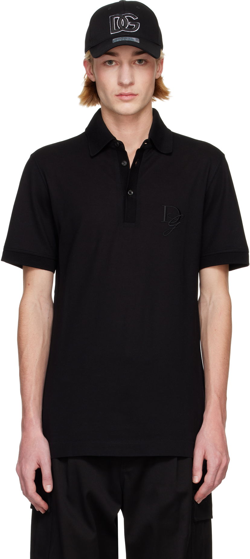 Сорочка поло Dolce & Gabbana DG Embroidery Polo Shirt чорний | G8SG0ZG7N4P