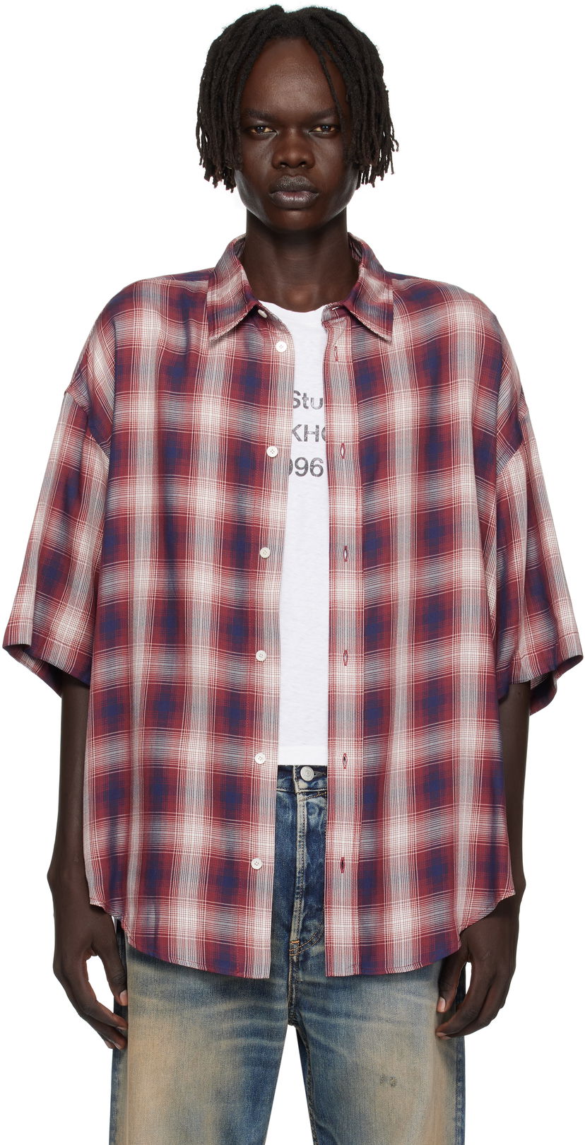 Сорочка Acne Studios Acne Studios Checked Button-Up Shirt Червоний | CB0116-